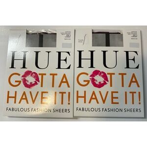 NIP 2 Pairs HUE Gotta Have It! Fashion Sheers Control Top Tuxedo Pantyhose Sz‎ 0
